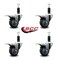 Service Caster 3'' Thermoplastic Rubber Swivel 1-1/8'' Expanding Stem Caster Set Total Lock Brake, 4PK SCC-EXTTL20S314-TPRB-118-4 - alternate 2